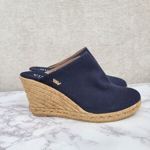 VISCATA Barcelona Estreta Navy Espadrille Wedge Mules